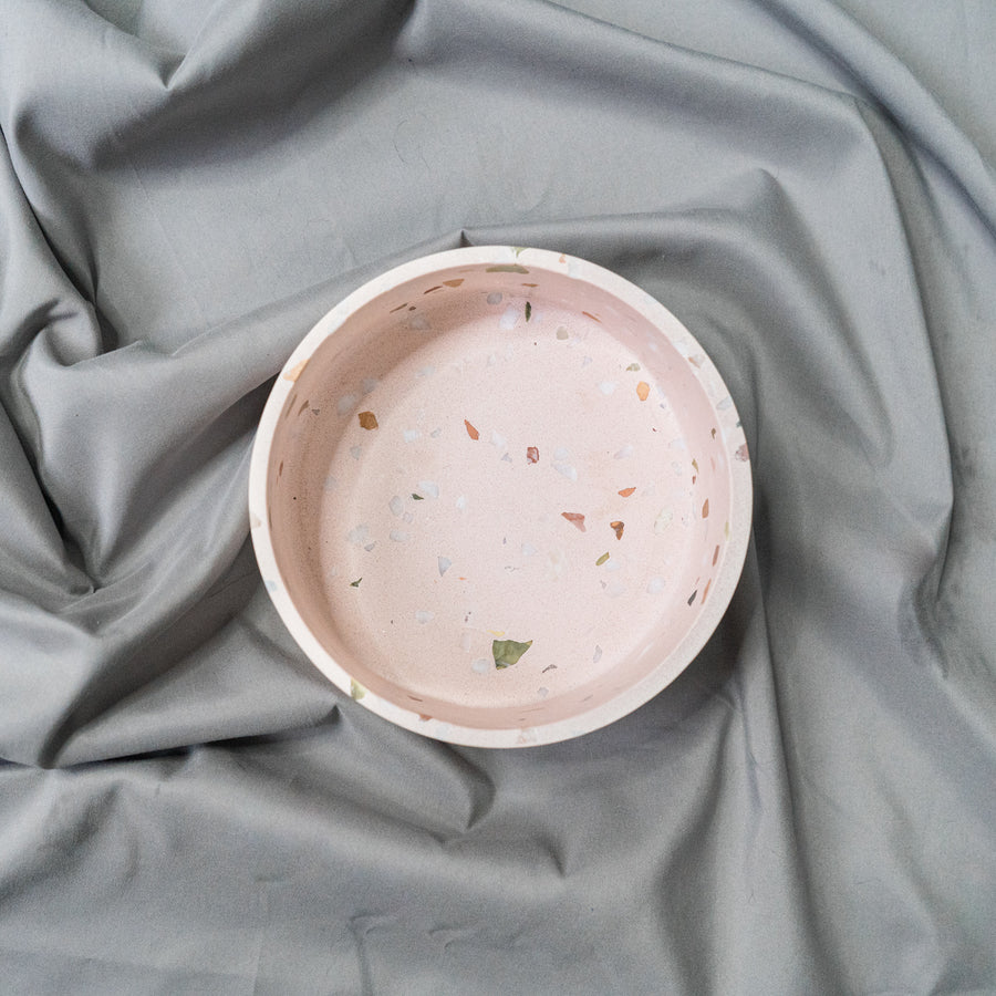 Pastel Pink Terrazzo Dog Bowl
