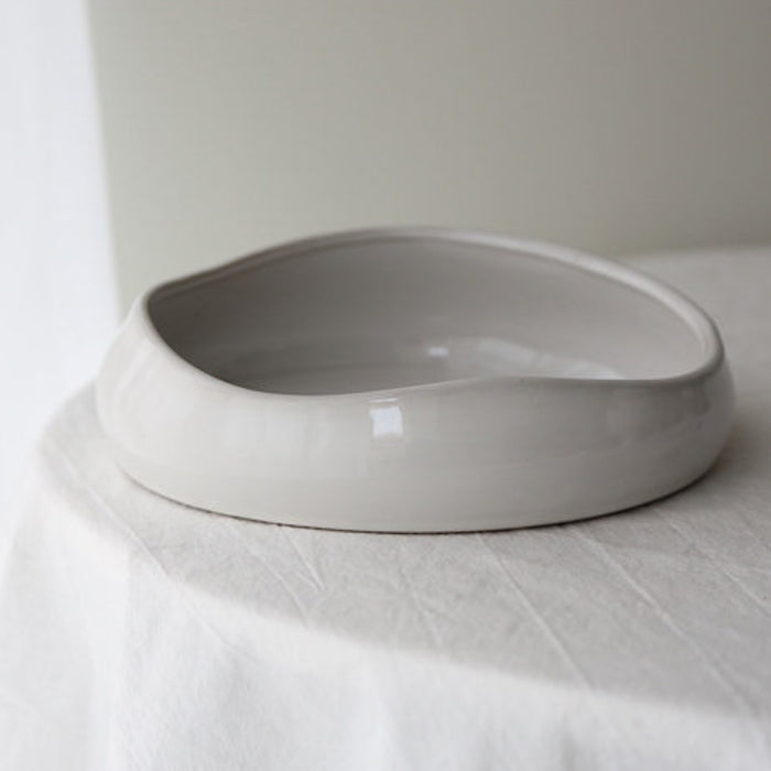 Asymmetric Ceramic Dog Bowl